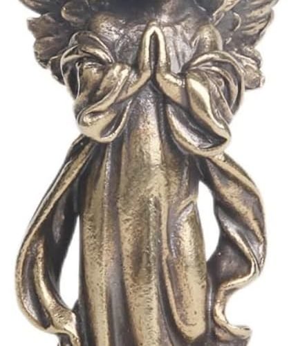 DMtse Brass Mini Adorable Eros Guardian Angel Cherubs Statue Figurine Ornaments Brings Blessing Lucky Love and Happiness Decoration