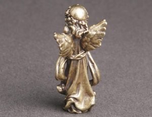 DMtse Brass Mini Adorable Eros Guardian Angel Cherubs Statue Figurine Ornaments Brings Blessing Lucky Love and Happiness Decoration：圖片 4