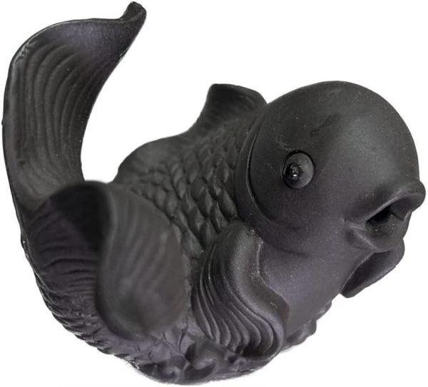 DMtse Ceramic Feng Shui Fish for Good Lucky Statue Figurines for Animal Wealth Carp Treasure Fortune Auspicious Sculpture Decoration Gift