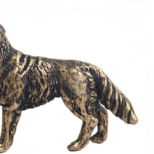 DMtse 中國黃銅迷你牧羊犬裝飾雕像動物雕塑收藏品禮物