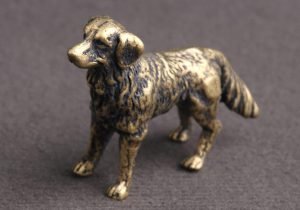 DMtse 中國黃銅迷你牧羊犬裝飾雕像動物雕塑收藏品禮物：圖片 3