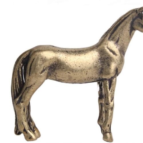 DMtse Chinese Feng Shui Brass Mini Horse Decoration Statue Figurines for Success Animal Sculpture Collectibles Gift