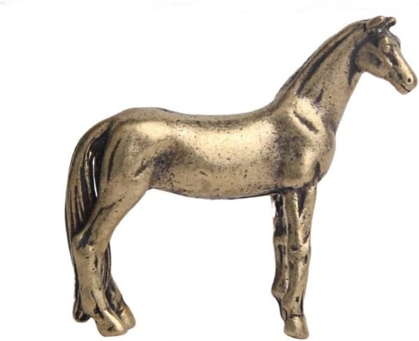 DMtse Chinese Feng Shui Brass Mini Horse Decoration Statue Figurines for Success Animal Sculpture Collectibles Gift