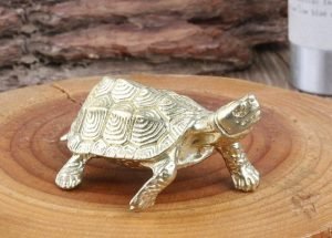 DMtse Chinese Feng Shui Brass Mini Mascot Golden Turtle Statue Figurines Sculpture Collectibles of Good Health Good Lucky for Long Life Lucky Gift - Image 6