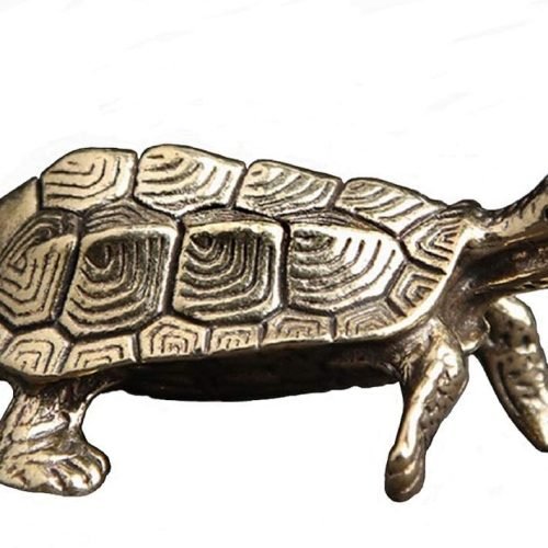DMtse Chinese Feng Shui Brass Mini Mascot Turtle Statue Figurines Sculpture Collectibles of Good Health Good Lucky for Long Life Lucky Gift