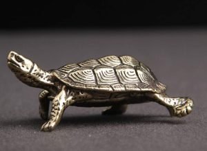 DMtse Chinese Feng Shui Brass Mini Mascot Turtle Statue Figurines Sculpture Collectibles of Good Health Good Lucky for Long Life Lucky Gift - Image 8