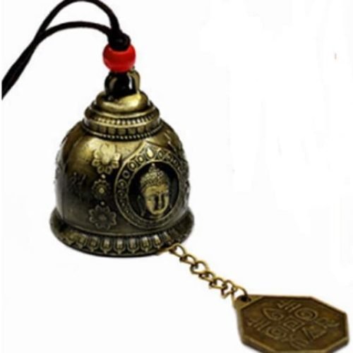 DMtse Chinese Lucky Feng Shui Buddha and Bagua Vintage Bell for Wealth and Safe, Success, Ward Off Evil, Protect Peace - Home Garden Car Interiors Hanging Charm Wind Chime Good Luck Blessing (Buddha)
