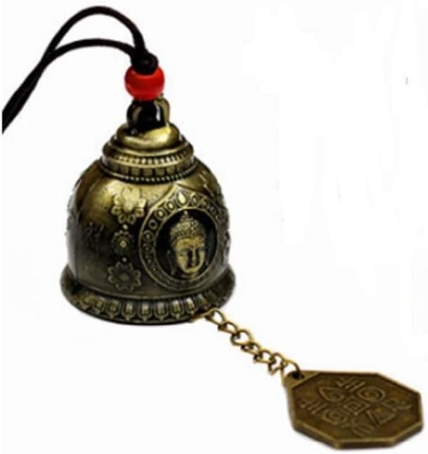 DMtse Chinese Lucky Feng Shui Buddha and Bagua Vintage Bell for Wealth and Safe, Success, Ward Off Evil, Protect Peace - Home Garden Car Interiors Hanging Charm Wind Chime Good Luck Blessing (Buddha)