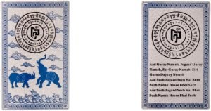 DMtse Feng Shui Blue Rhino Elephant Anti Burglary Talisman Card - Image 3