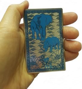 DMtse Feng Shui Blue Rhino Elephant Anti Burglary Deceived Talisman Card：圖片 4