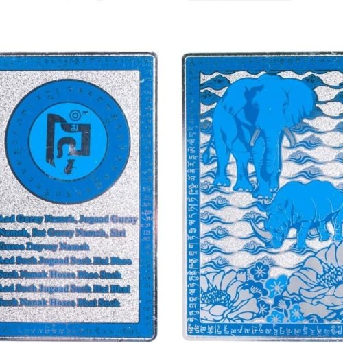 DMtse Feng Shui Blue Rhino Elephant Anti Burglary Deceived Talisman Card