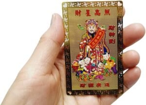 DMtse Chinese Talisman Feng Shui Golden Card God of Wealth for Good Luck Symbolize Coming to Arrive Fortune Prosperity Success Amulet Card - Image 3