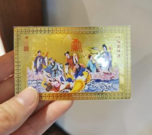 DMtse Chinese Feng Shui The Eight Immortals Cross The Sea Amulet Card for Stimulate Thoughts and Do Good Peace：圖片 4