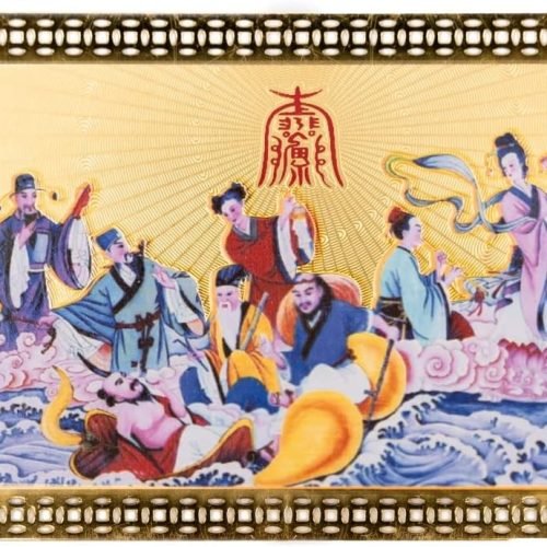 DMtse Chinese Feng Shui The Eight Immortals Cross The Sea Amulet Card for Stimulate Thoughts and Do Good Peace