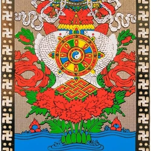 DMtse Chinese Feng Shui Eight Treasures Auspicious Amulet Card for Good Luck Auspicious Prosperity