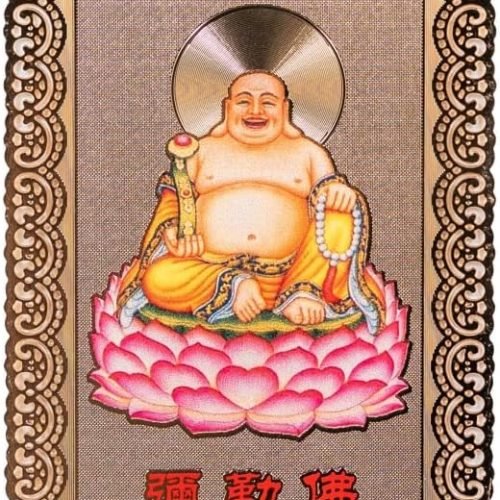 DMtse Chinese Feng Shui Amulet Card for Protection Maitreya Buddha for Good Luck Auspicious Peace