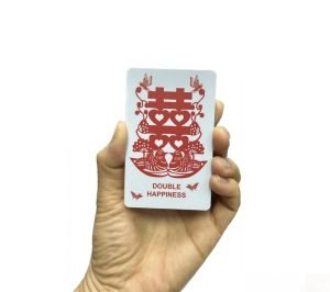 DMtse Feng Shui Double Happiness Amulet Card with The Symbol of Double Happiness, Mandarin Ducks, Lotus, Bird and Butterfly - Image 4