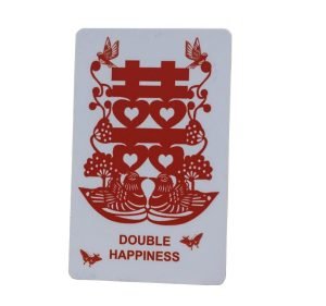 DMtse Feng Shui Double Happiness Amulet Card with The Symbol of Double Happiness, Mandarin Ducks, Lotus, Bird and Butterfly - Image 2