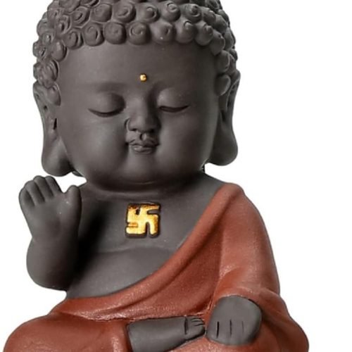 DMtse Buddha Zen Meditation Sitting Ceramic Figurines for Home Decor Accents, Living Room Bedroom Office Decoration Bookshelf TV Stand Decoration Tea Ceremony Sculptures Collection