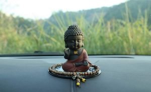 DMtse Buddha Zen Meditation Sitting Ceramic Figurines for Home Decor Accents, Living Room Bedroom Office Decoration Bookshelf TV Stand Decoration Tea Ceremony Sculptures Collection：圖片 9