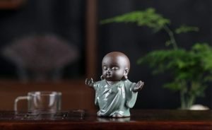 DMtse Cute Little Monk Buddha Ceramic Figurines for Home Office Decoration Tea Table Desk Bookshelf TV Stand Decoration Accessories Creative Baby Craft Doll Ornament Gift - Image 7