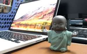 DMtse Cute Little Monk Buddha Ceramic Figurines for Home Office Decoration Tea Table Desk Bookshelf TV Stand Decoration Accessories Creative Baby Craft Doll Ornament Gift - Image 5