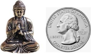 DMtse Brass Mini Antique Sakyamuni Buddha Statue Ornaments Meditation Seated Pose Journey Worship Attractive & Serene Small Pocket Buddha Statue Figurine - Image 5