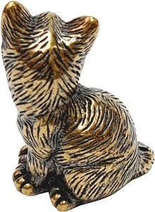 DMtse Brass Cute Cat Kitty Decor Statue Figurines for Animal Sculpture Collectibles Lovely Gift：圖片 8