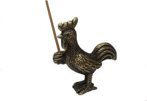 DMtse Brass Mini Antique Chicken Incense Holder Burner Statue Ornaments Meditation Seated Pose Attractive & Serene Small Figurine Collectible - Image 7