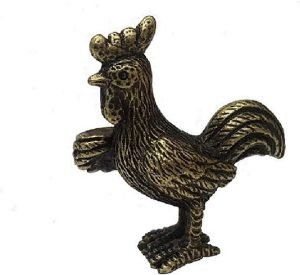 DMtse Brass Mini Antique Chicken Incense Holder Burner Statue Ornaments Meditation Seated Pose Attractive & Serene Small Figurine Collectible - Image 3