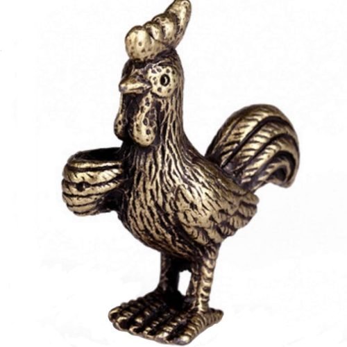 DMtse Brass Mini Antique Chicken Incense Holder Burner Statue Ornaments Meditation Seated Pose Attractive & Serene Small Figurine Collectible