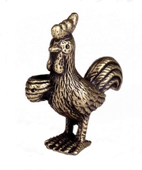 DMtse Brass Mini Antique Chicken Incense Holder Burner Statue Ornaments Meditation Seated Pose Attractive & Serene Small Figurine Collectible