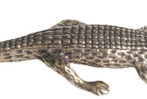 DMtse Brass Powerful Crocodile Decor Statue Figurines for Animal Sculpture Lucky for Collectibles Gift