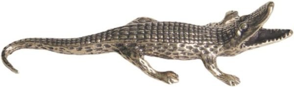 DMtse Brass Powerful Crocodile Decor Statue Figurines for Animal Sculpture Lucky for Collectibles Gift
