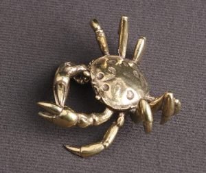DMtse Handmade Brass Crab Decoration Statue Tea Pet Ornaments Home Gift：圖片 2