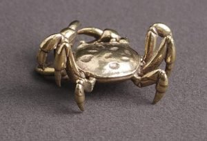 DMtse Handmade Brass Crab Decoration Statue Tea Pet Ornaments Home Gift：圖片 5
