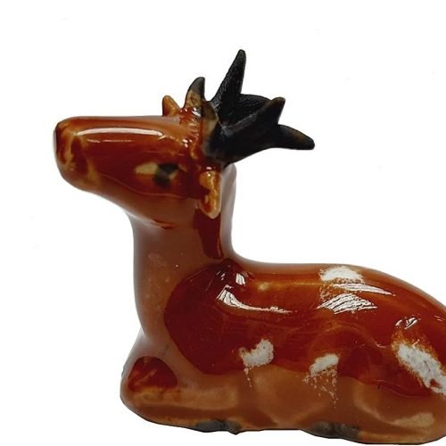 DMtse Ceramic Deer Statue Home Ornaments Porcelain Figurines Decoration for Happy Lucky Animal Sculpture Ceramic Collectibles Gift