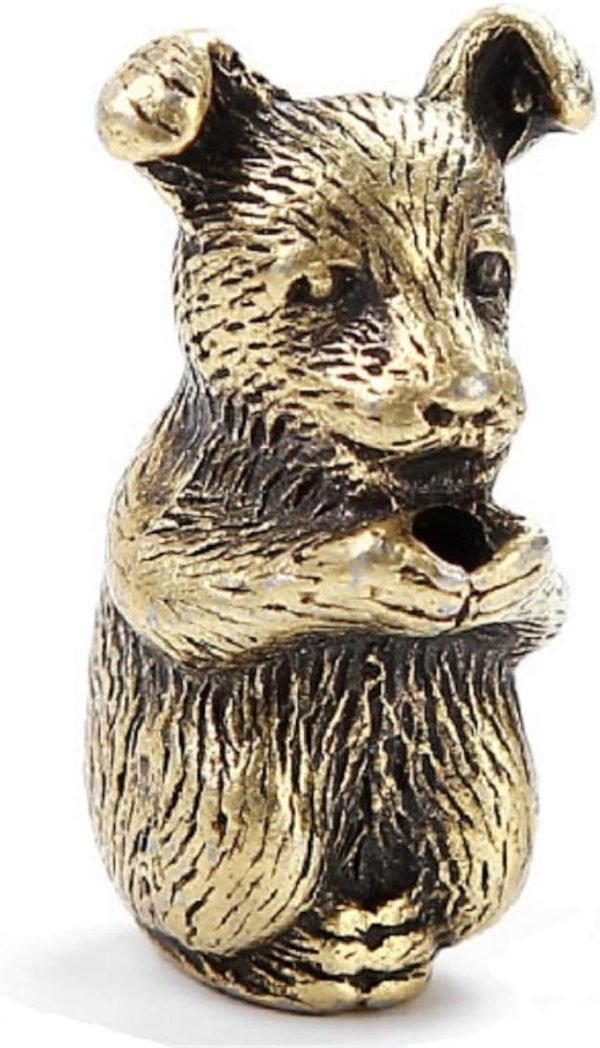 DMtse Brass Mini Antique Dog Statue Incense Holder Burner Ornaments Meditation Serene Statue Figurine Collectible