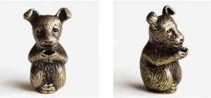 DMtse Brass Mini Antique Dog Statue Incense Holder Burner Ornaments Meditation Serene Statue Figurine Collectible - Image 2