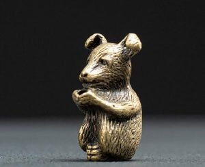 DMtse Brass Mini Antique Dog Statue Incense Holder Burner Ornaments Meditation Serene Statue Figurine Collectible - Image 5