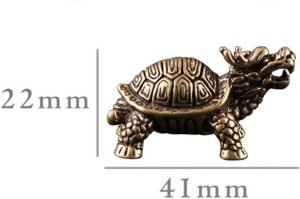 DMtse Chinese Feng Shui Brass Mini Dragon Turtle Decor Statue Figurines Sculpture Collectibles for Avoiding Evil & Keeping Peace Gift Mascot - Image 7