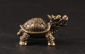 DMtse Chinese Feng Shui Brass Mini Dragon Turtle Decor Statue Figurines Sculpture Collectibles for Avoiding Evil & Keeping Peace Gift Mascot - Image 6