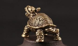 DMtse Chinese Feng Shui Brass Mini Dragon Turtle Decor Statue Figurines Sculpture Collectibles for Avoiding Evil & Keeping Peace Gift Mascot - Image 5