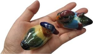 DMtse Feng Shui Ceramic Pair Mandarin Ducks for Love & Fidelity (2 6/8 inch Small Size) Figurines for Happy Love Lucky - Image 3