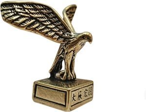 DMtse Brass Powerful Eagle Decor Statue Ornament for Animal Sculpture Lucky Grand Exhibition Prosperity for Collectibles Gift：圖片 8