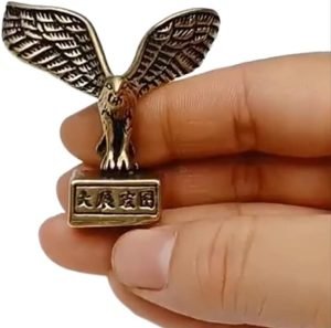 DMtse Brass Powerful Eagle Decor Statue Ornament for Animal Sculpture Lucky Grand Exhibition Prosperity for Collectibles Gift：圖片 7