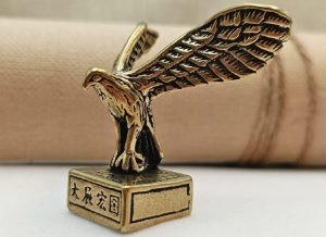 DMtse Brass Powerful Eagle Decor Statue Ornament for Animal Sculpture Lucky Grand Exhibition Prosperity for Collectibles Gift：圖片 3
