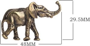 DMtse Chinese Feng Shui Brass Mascot Mini Elephant Decor Statue Figurines for Animal Sculpture of Good Lucky Collectibles Gift：圖片 3