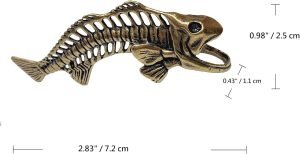 DMtse Chinese Brass Mini Fish Bone Decor Statue Figurines for Animal Sculpture Feng Shui for Good Luck and Prosperity Collectibles Gift - Image 6