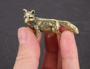 DMtse Brass Mini Adorable Animal Fox Decor Statue Figurines for Animal Sculpture Arts Table Centerpiece Home Gifts - Image 4